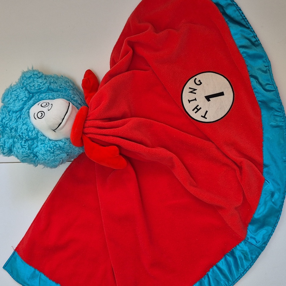 Vintage Dr. Seuss Thing 1 Baby Security Blanket Plushy Cat in the Hat